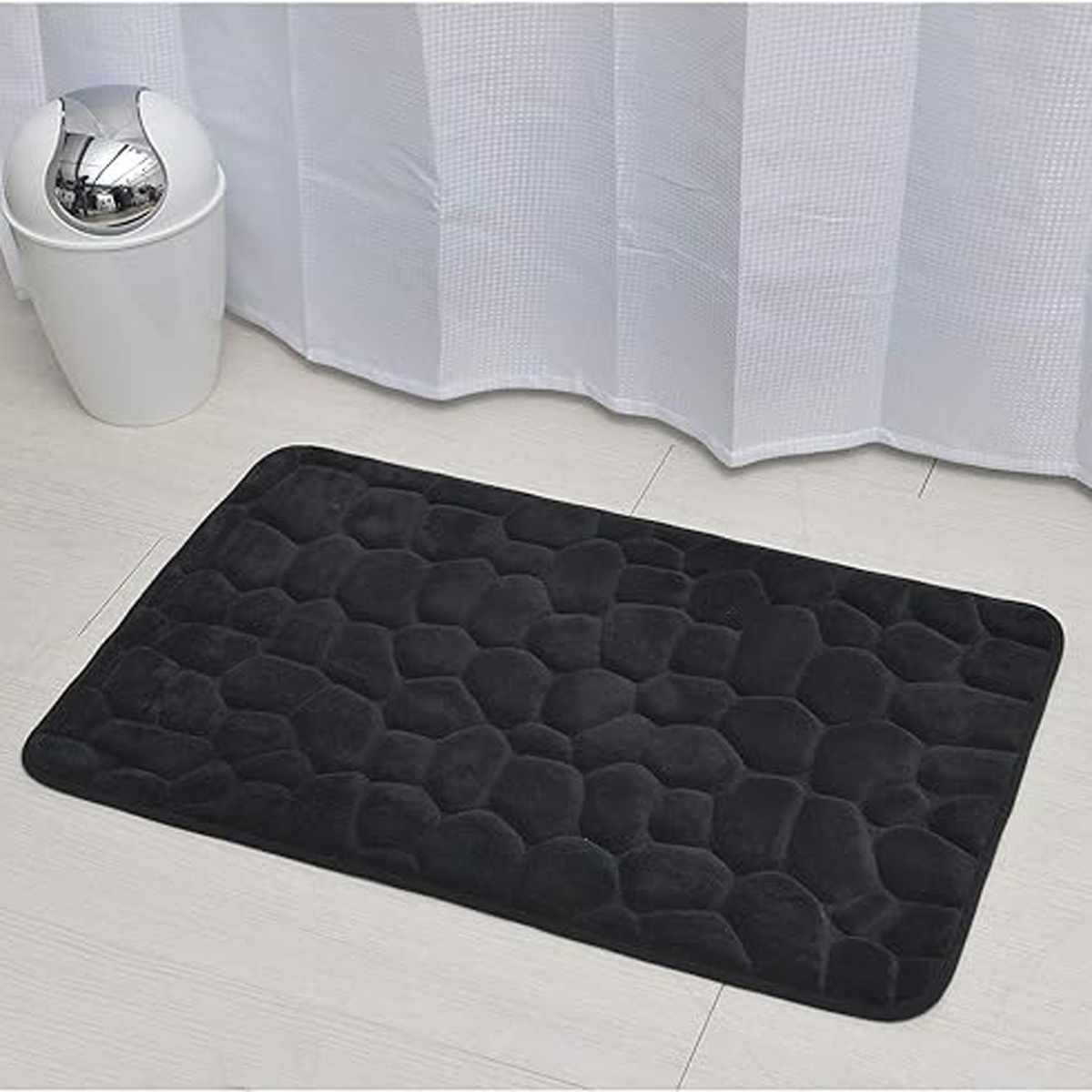 Tapete wc microfibra MEMOIRE preto 50x80cm