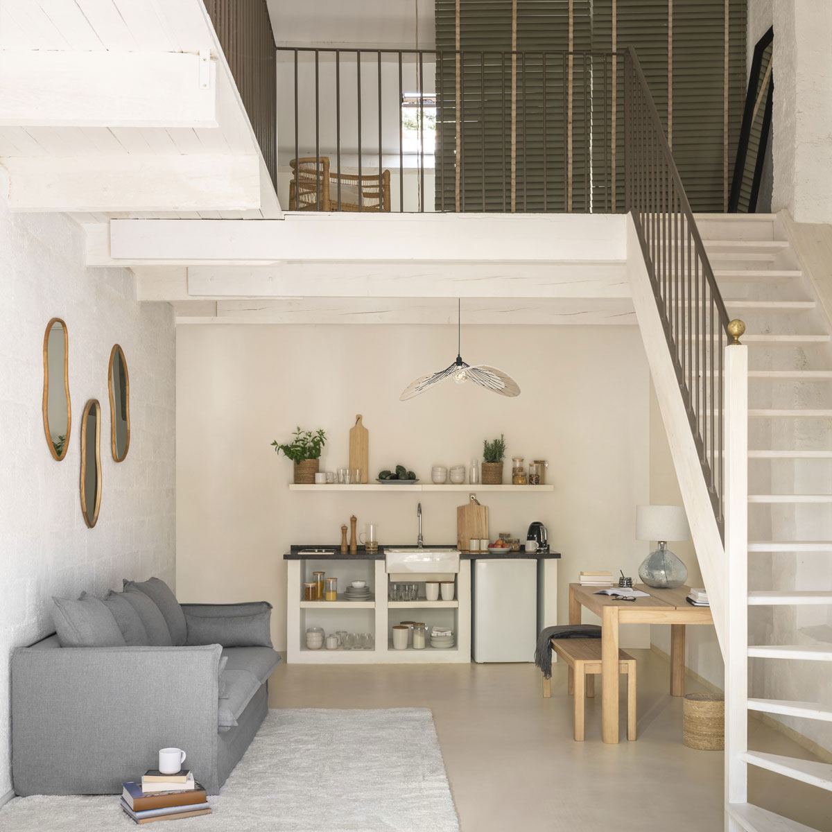 Espelho de parede ORGA bege em mdf 75cm