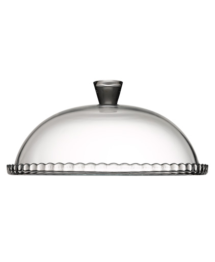 Prato para bolo de vidro com camp&acirc;nula