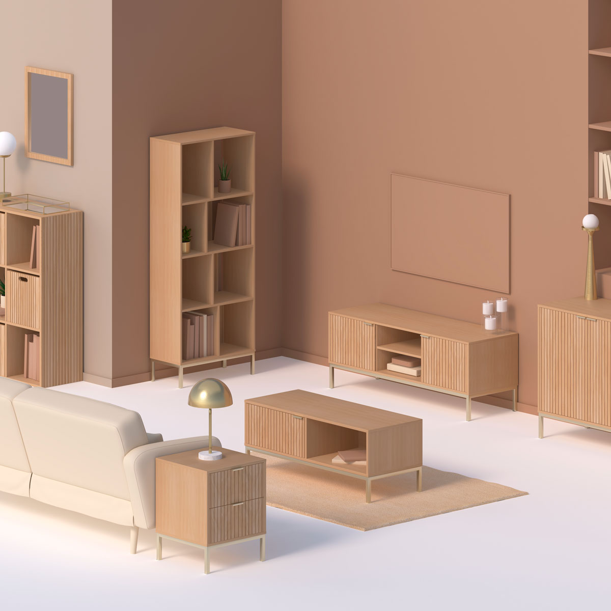 Mesa de apoio TASSO bege 100cm