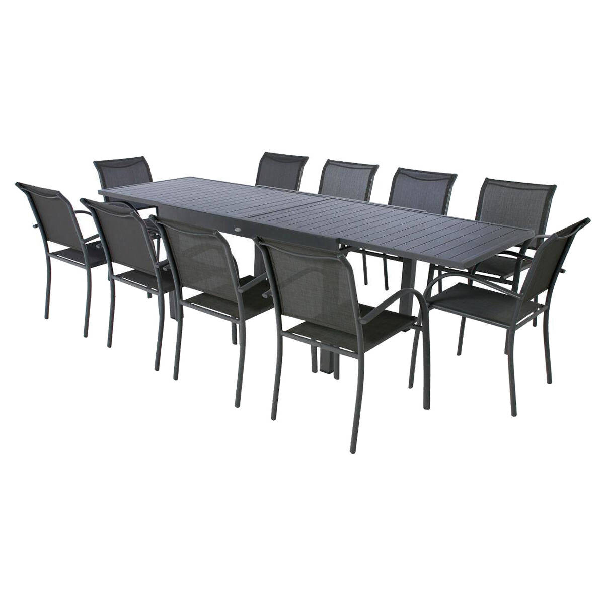 Mesa extens&iacute;vel PIAZZA cinza graphite 135-270cm