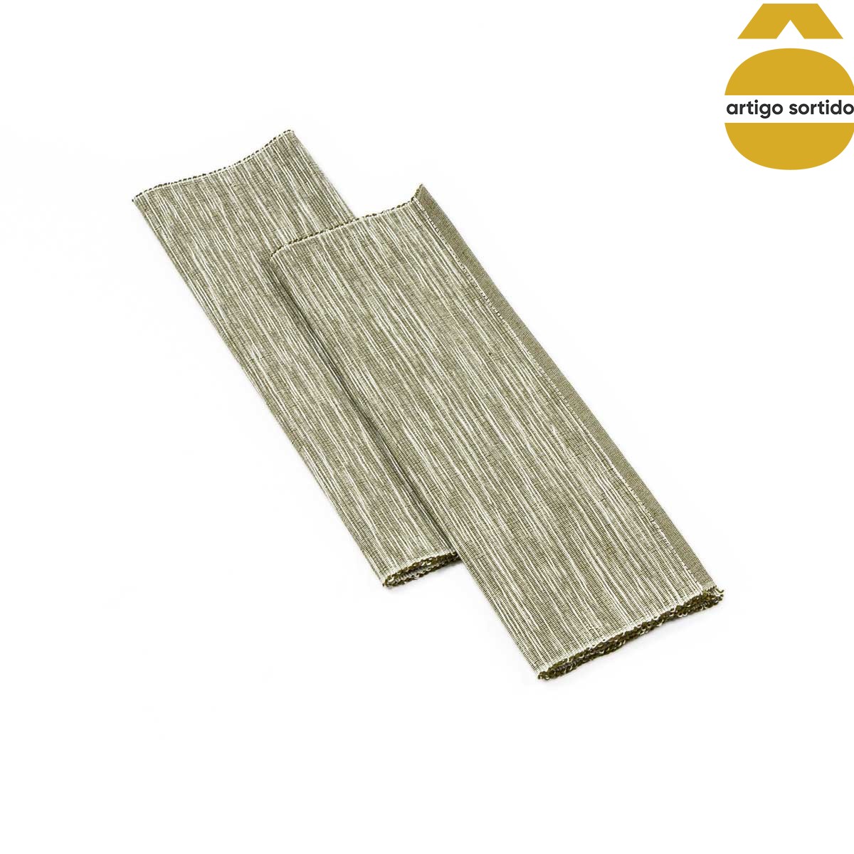 Conjunto de 2 individuais de mesa CARAVANE verde em algod&atilde;o