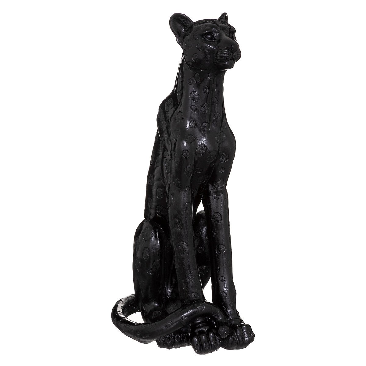 Est&aacute;tua leopardo preto 90cm
