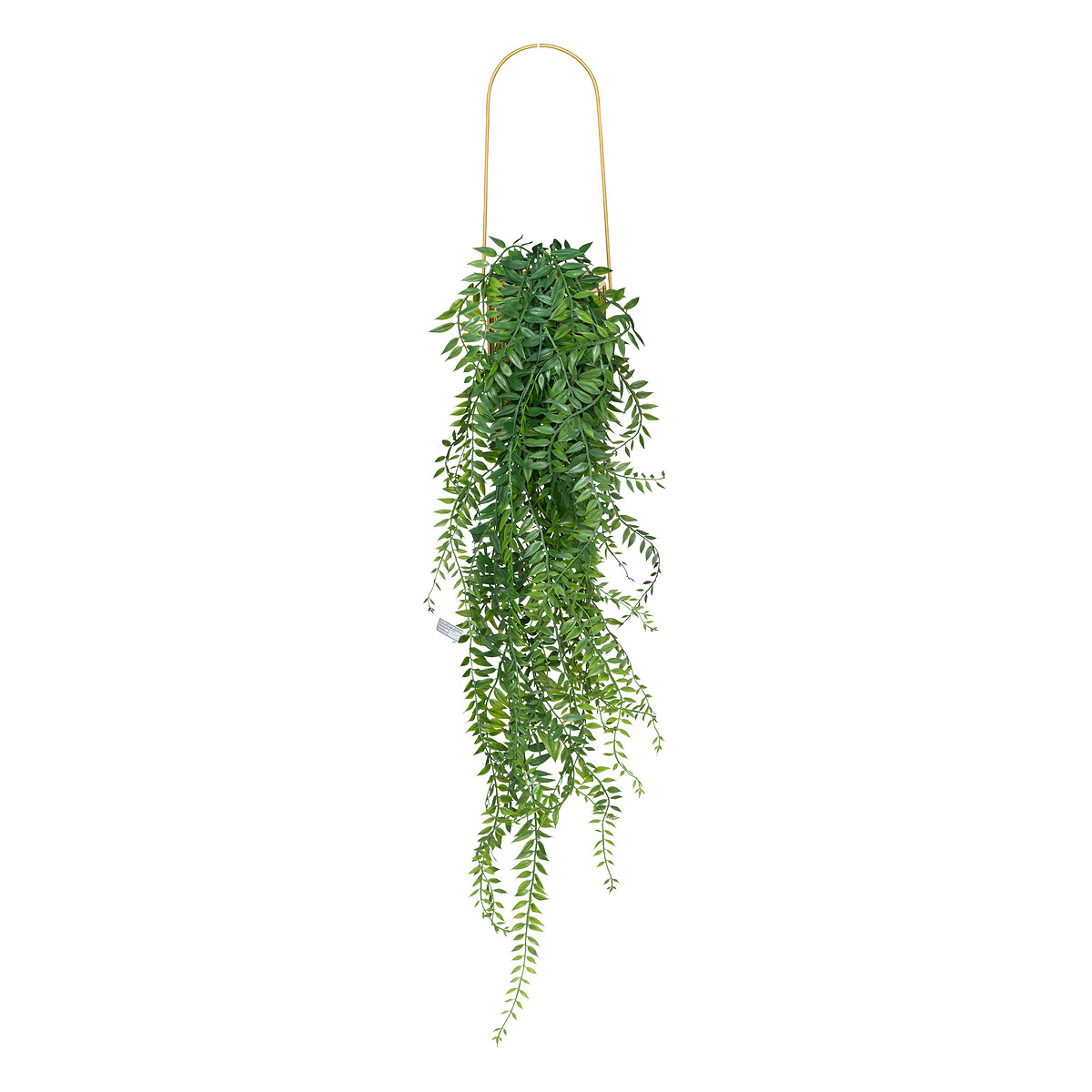 Planta suspensa com vaso dourado em cer&acirc;mica
