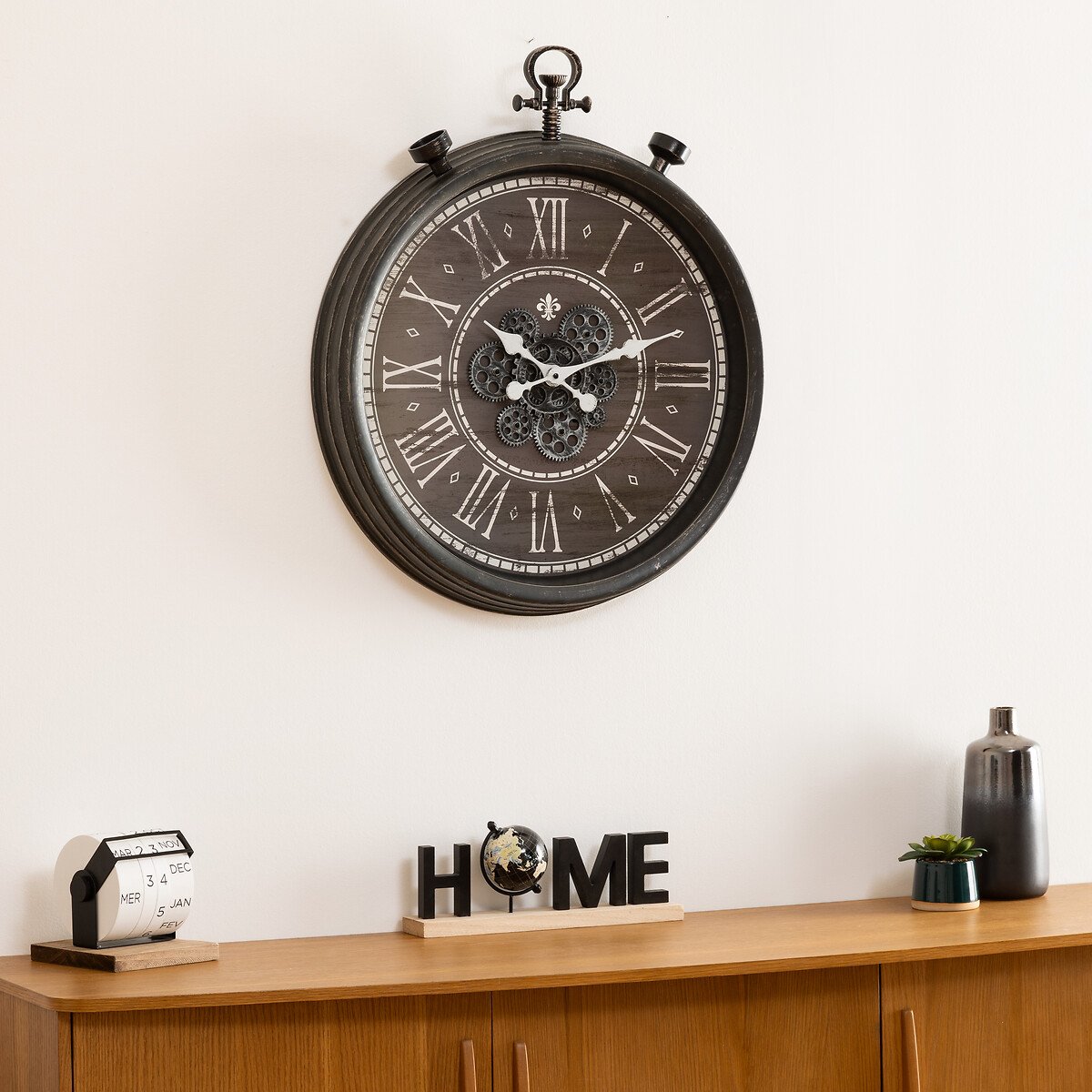 Rel&oacute;gio mec&acirc;nico AZAD preto 60cm