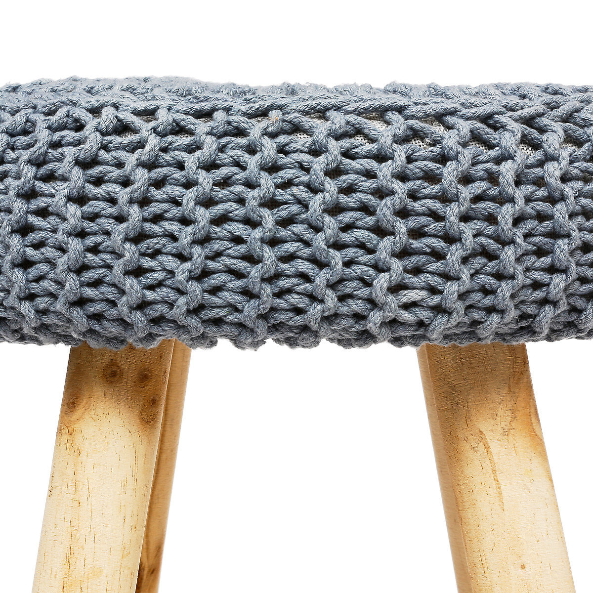 Tamborete Cinza Com P&eacute;s De Pinho Suzette