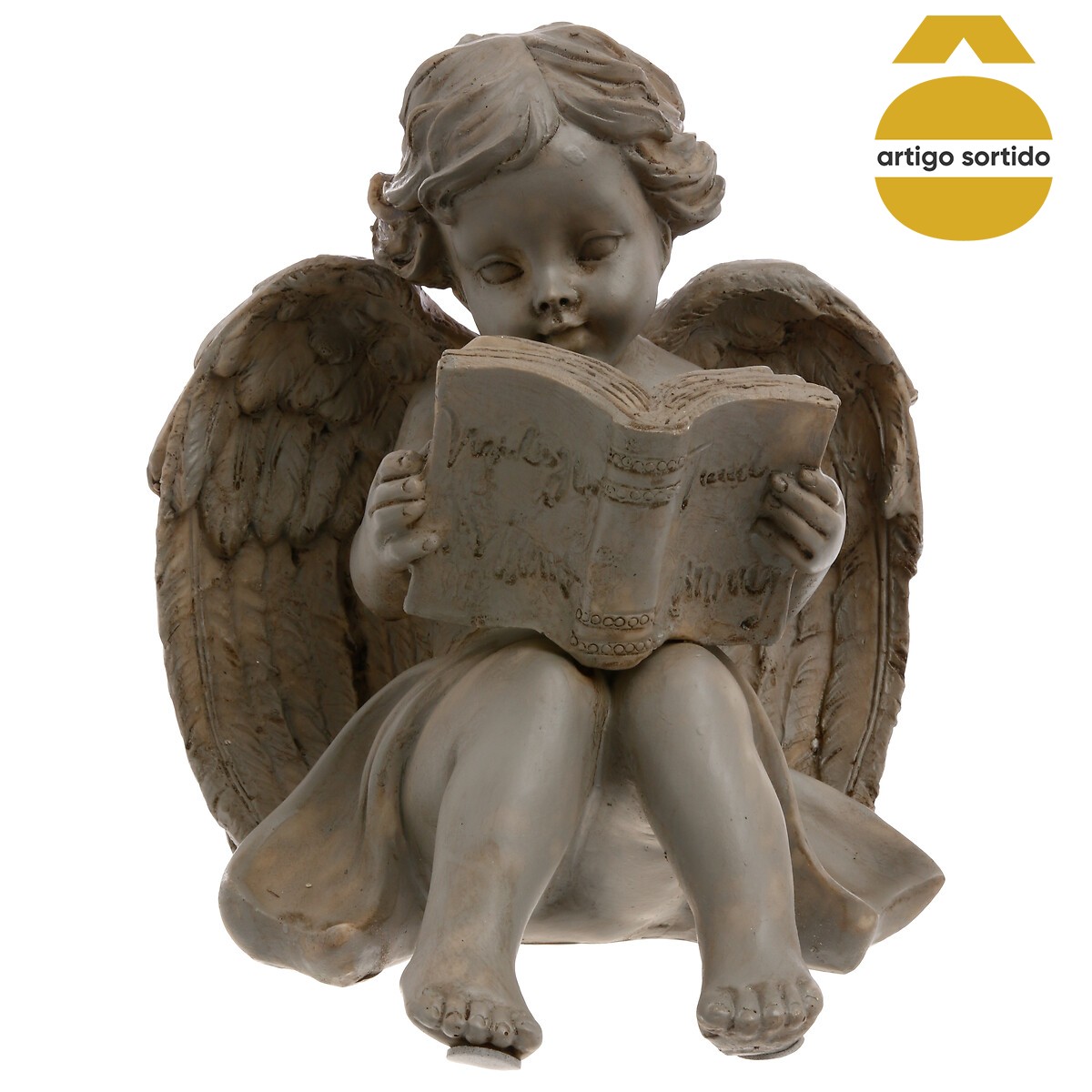 Anjo assis em resina 15cm,  Anjo assis em resina 15cm