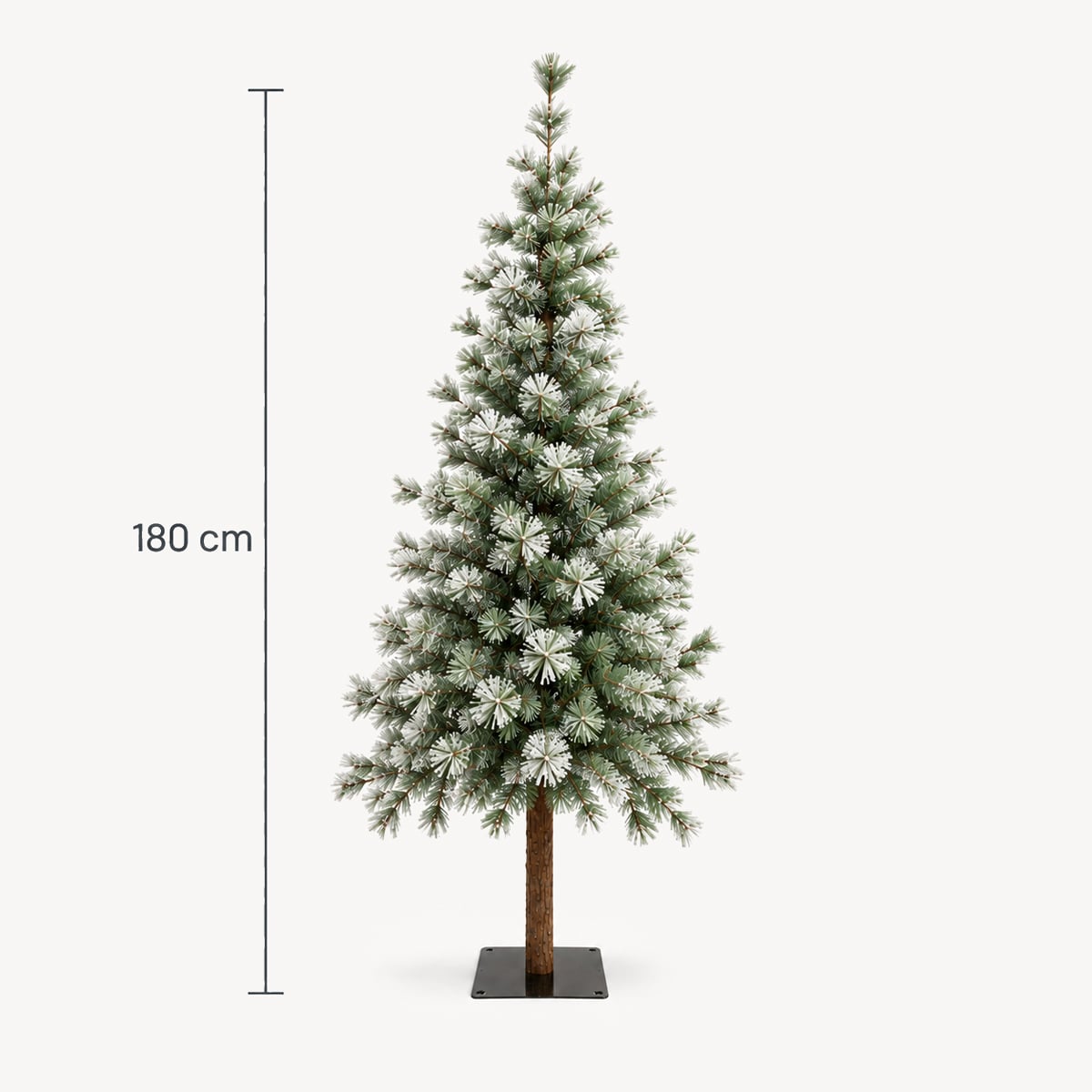 &Aacute;rvore de natal nordstar neve com tronco madeira 180cm