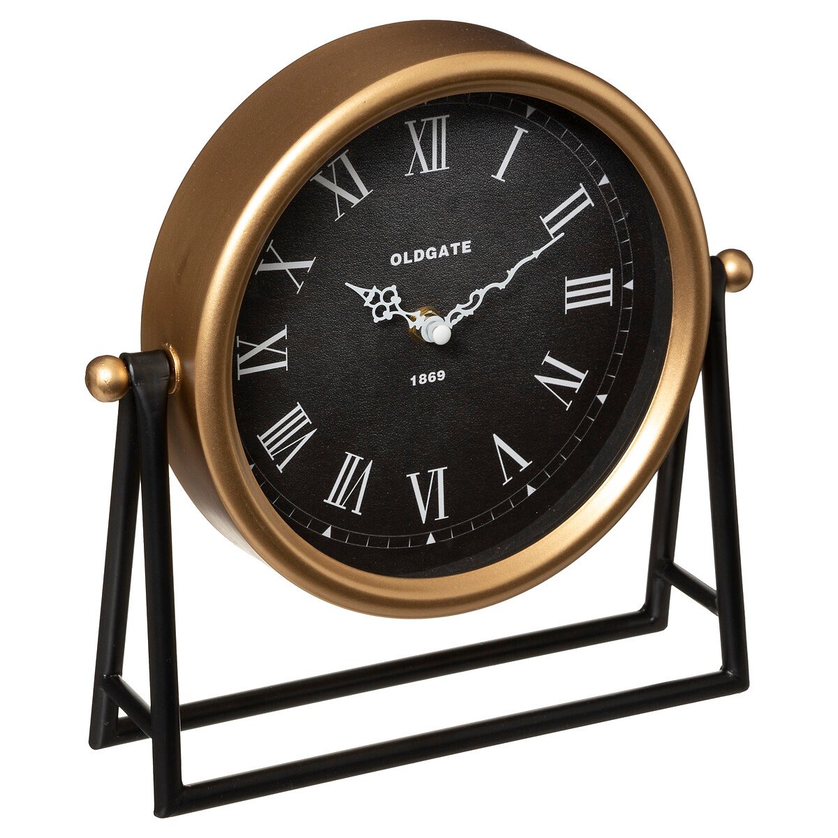 Rel&oacute;gio de mesa LUCA preto e dourado