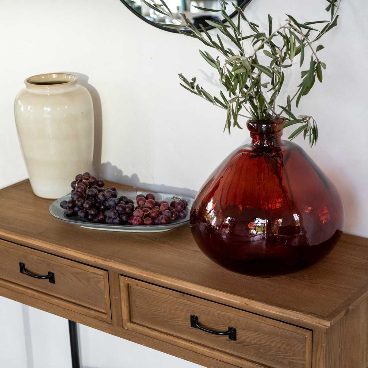 Jarra ULY âmbar de vidro reciclado 33cm