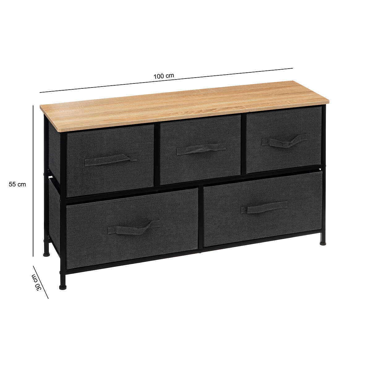 Móvel de arrumação TISSA cinza escuro 55cm