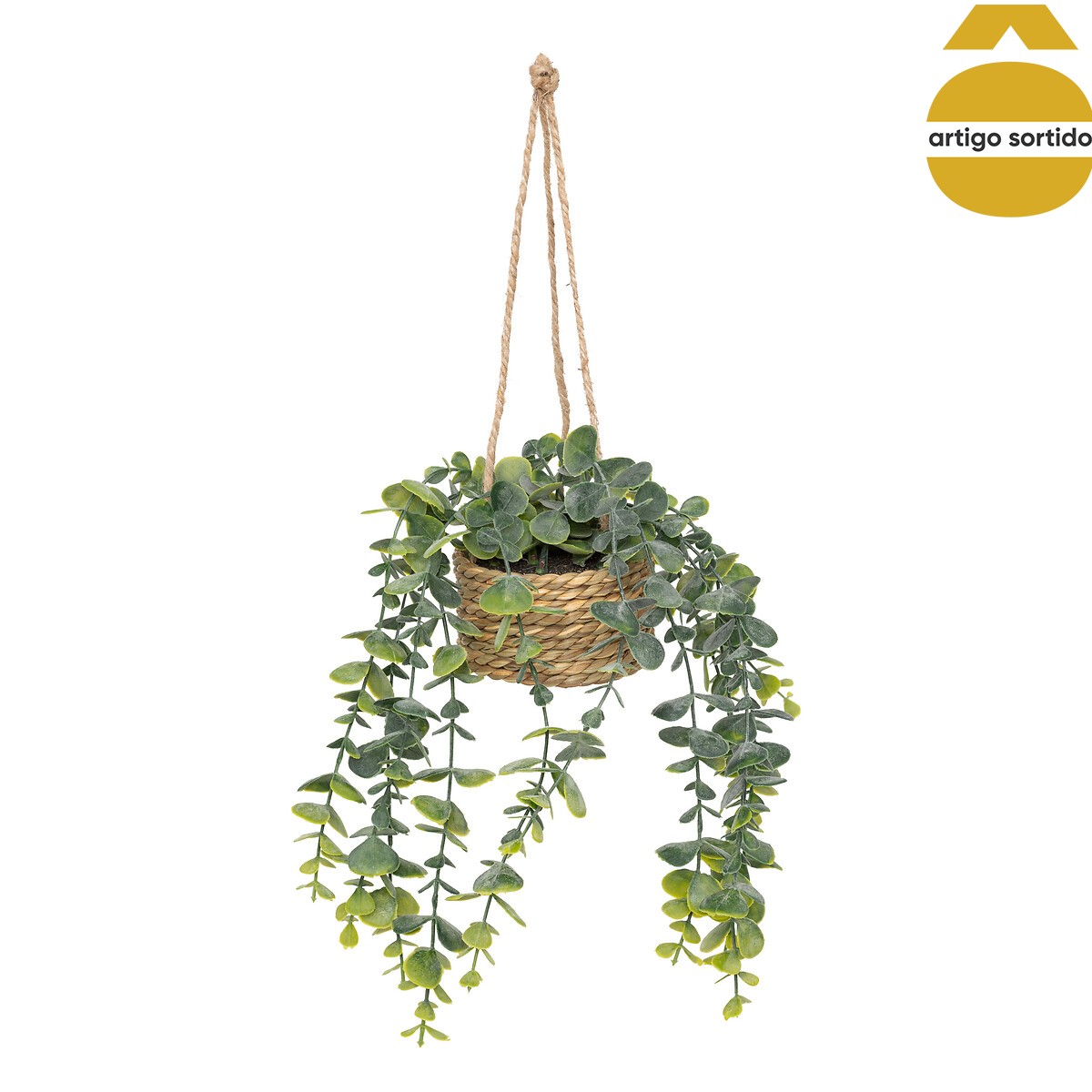 Vaso suspenso com planta artificial 50cm