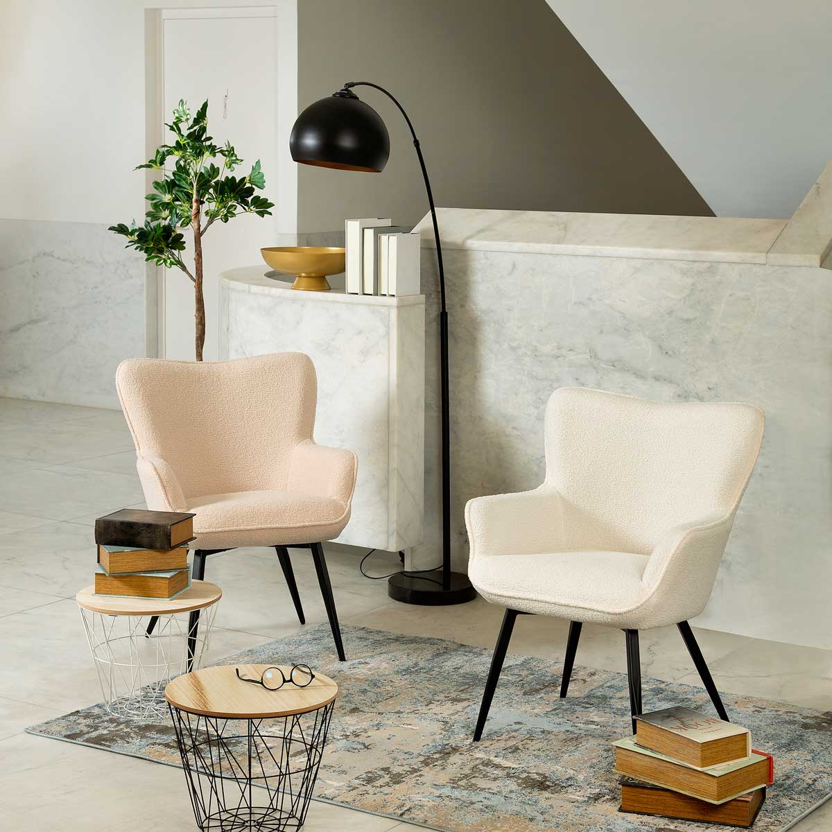 Mesa de apoio KUMI cinza 38cm