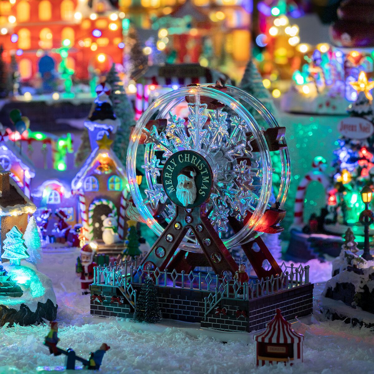 Aldeia roda gigante com luz - música - movimento 23x28cm,  Aldeia roda gigante com luz - música - movimento 23x28cm