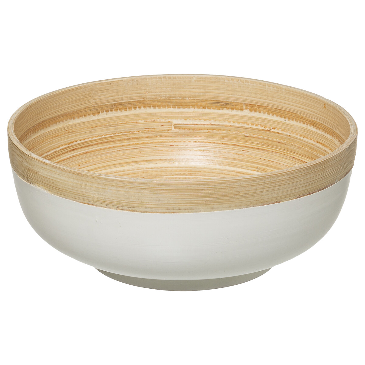 Saladeira MODERN branca em bambu 20cm,  Saladeira MODERN branca em bambu 20cm