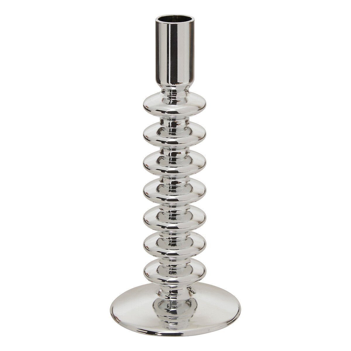 Castiçal SKY prateado de vidro