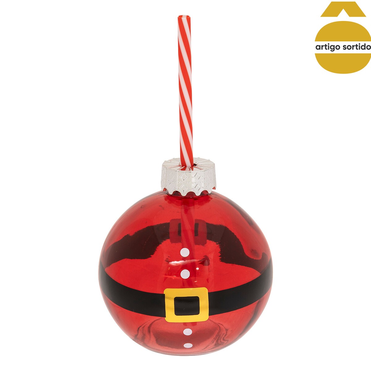 Copo com palhinha em vidro 10x20cm