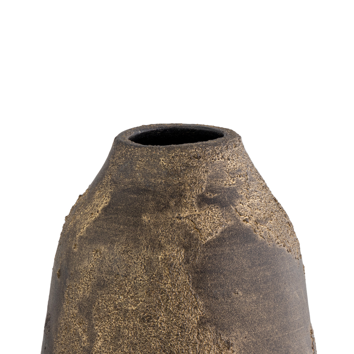 Jarra de c&ecirc;ramica rustic SAND dourada 40cm