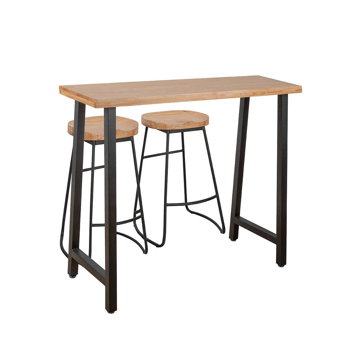 Conjunto de bar HAZEL mesa e 2 bancos preto,  Conjunto de bar HAZEL mesa e 2 bancos preto