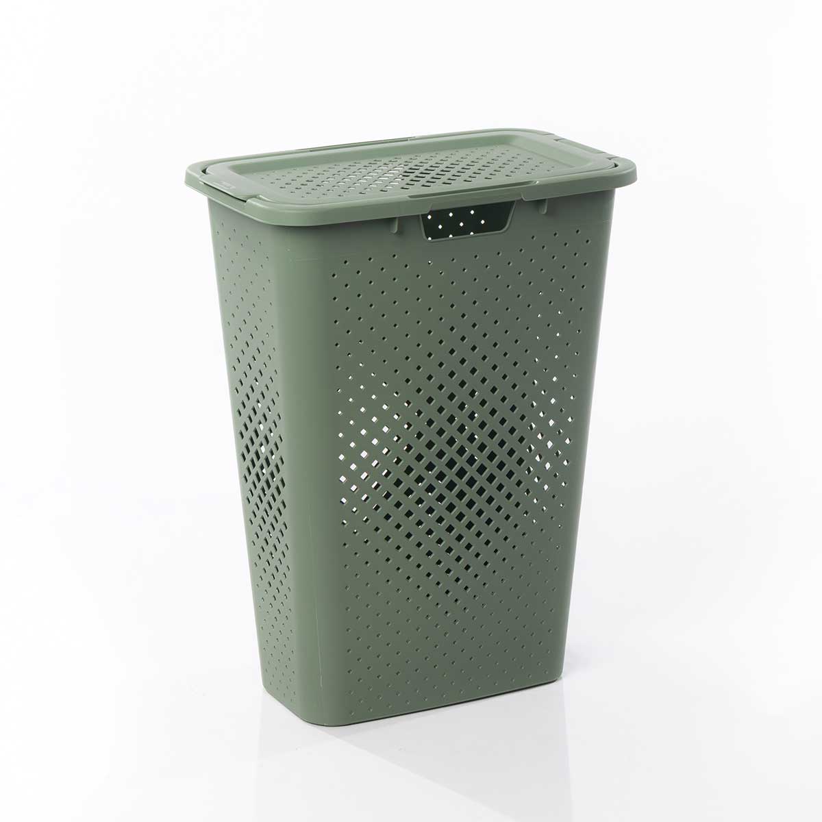 Cesto de roupa wc PIXEL verde com tampa 40l