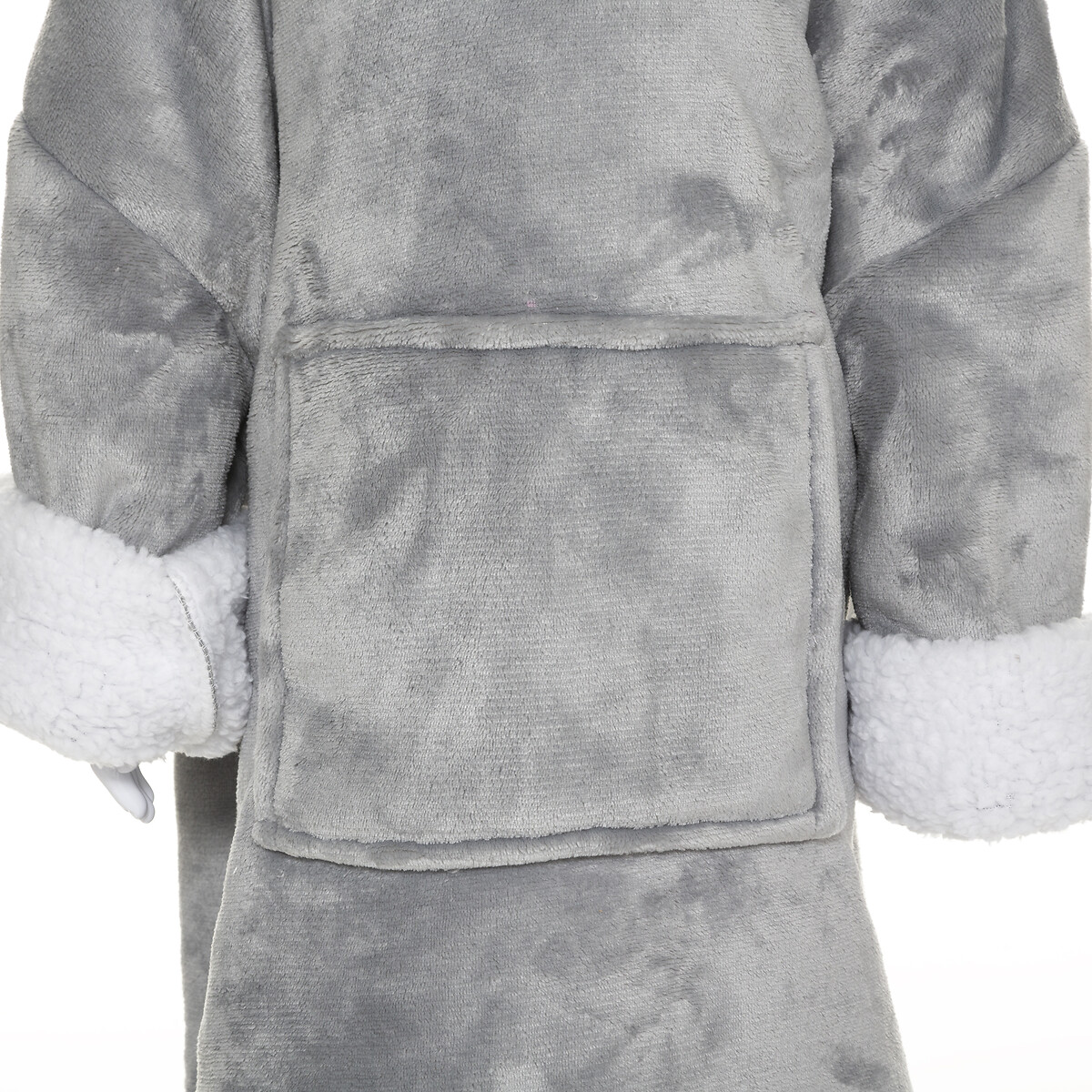 Manta camisola com capuz cinza 3-10 anos