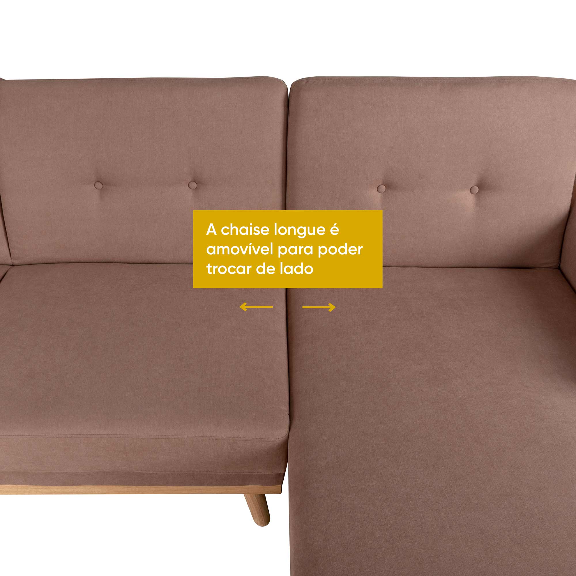 Sof&aacute; Cama Castanho de Tecido