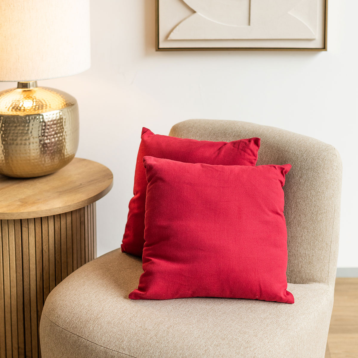 Almofada decorativa vermelha 38x38cm