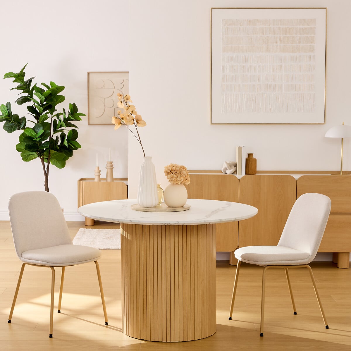 Mesa de jantar HOMELYA efeito m&aacute;rmore