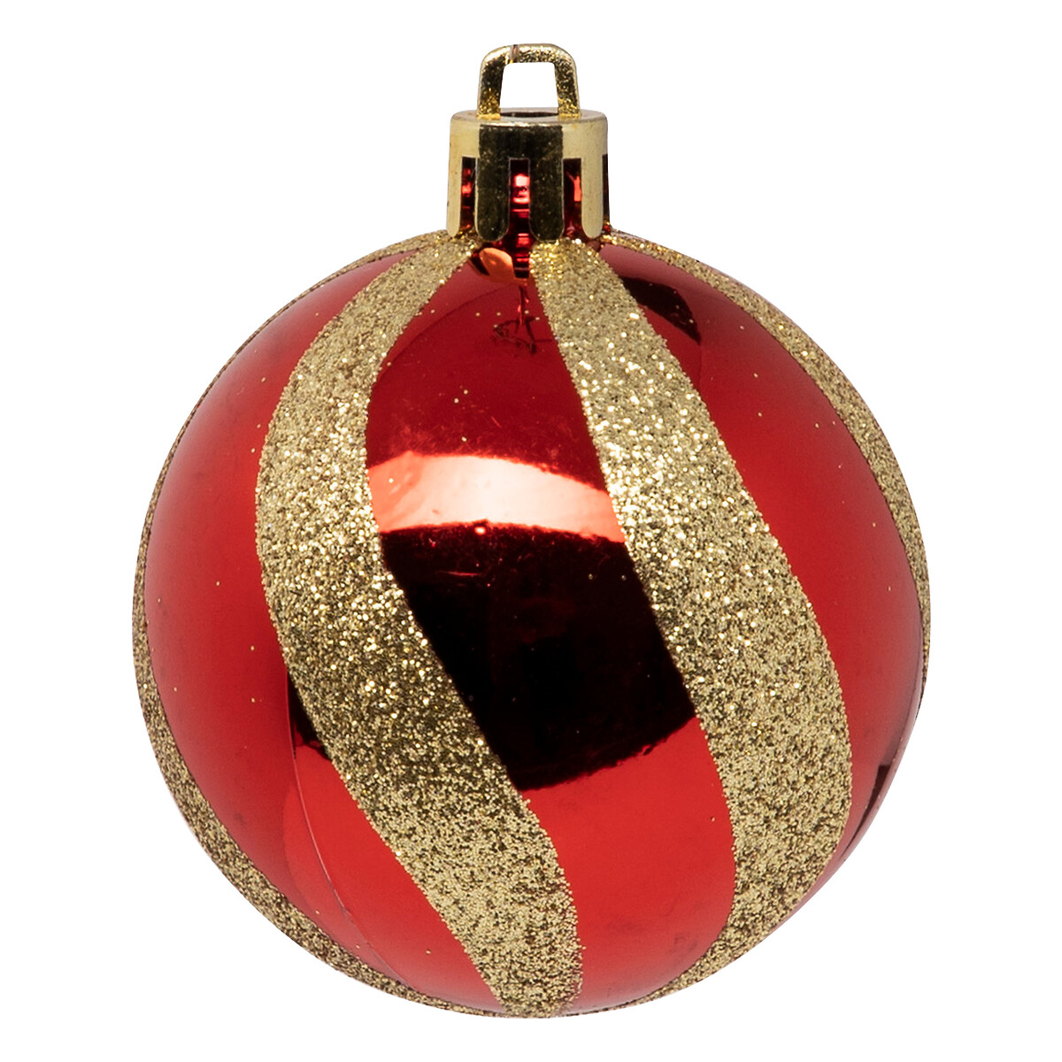 Conjunto de 25 bolas de natal vermelho e dourado 6cm