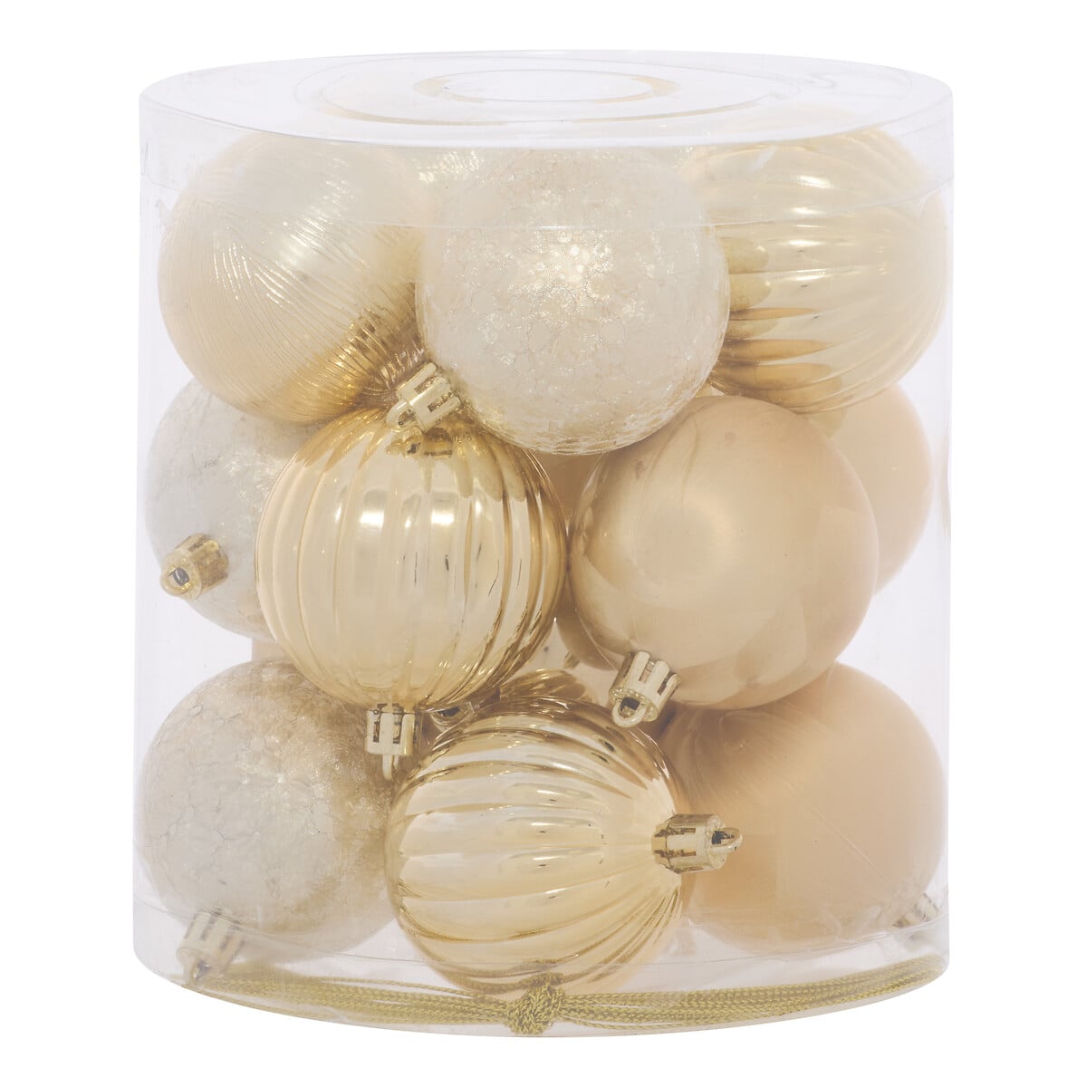 Conjunto de 15 bolas champanhe 6cm