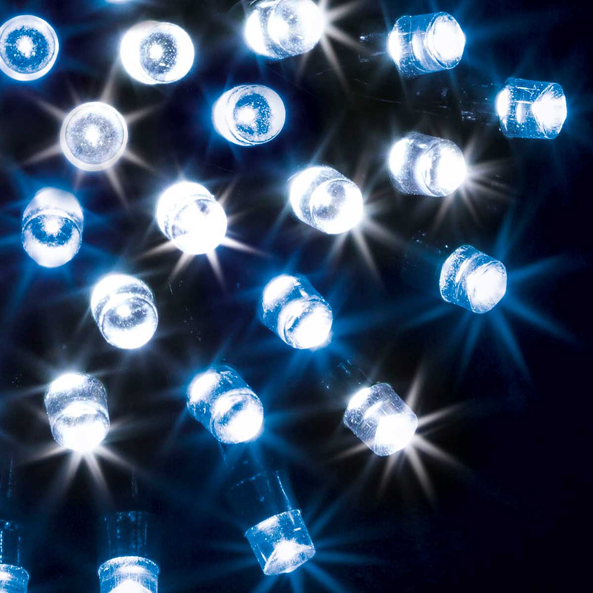 Série luminosa de natal branco frio e azul 300 leds 30m