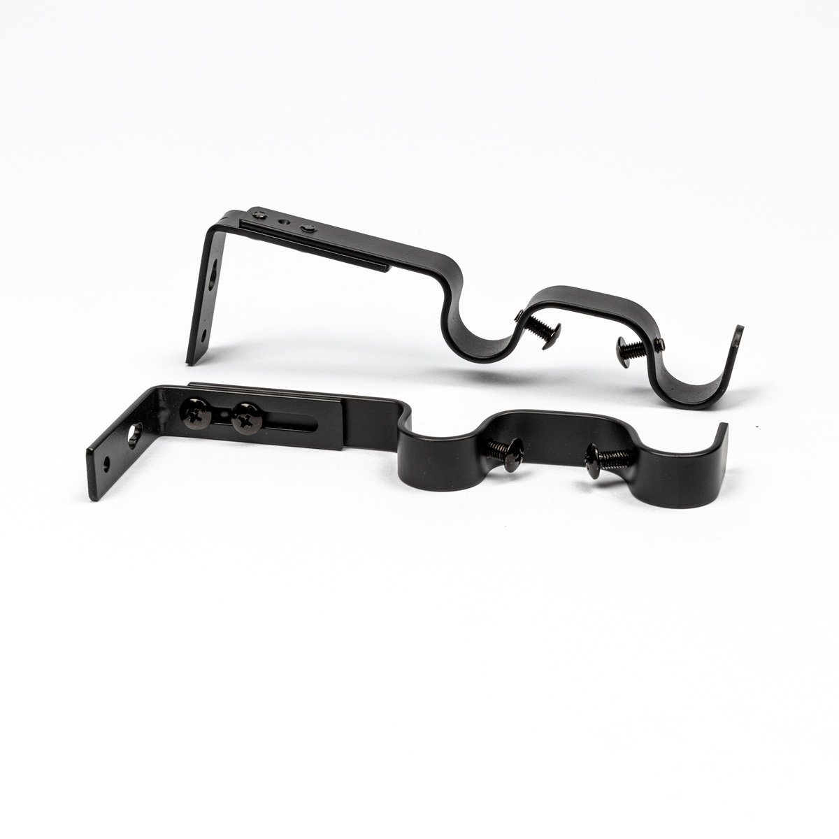 Conjunto 2 suportes preto mate para calha extens&iacute;vel