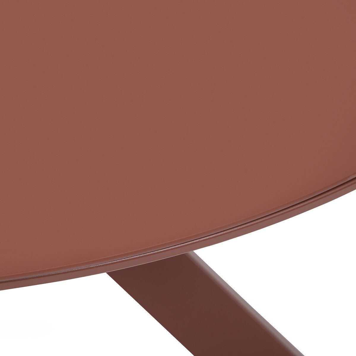 Mesa ORYON redonda acajou alum&iacute;nio