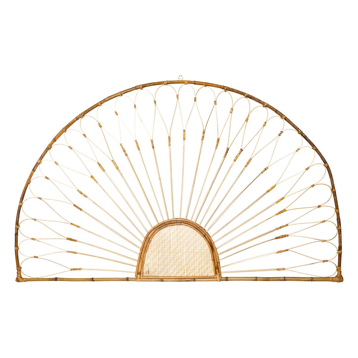 Cabeceira THE FLORAL bege em rattan e bambu