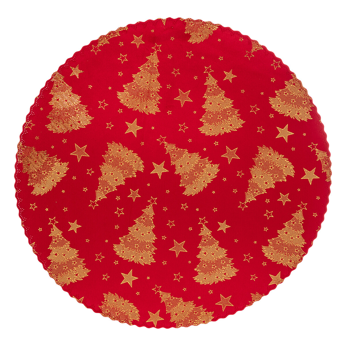 Individual de mesa vermelho em veludo 38cm