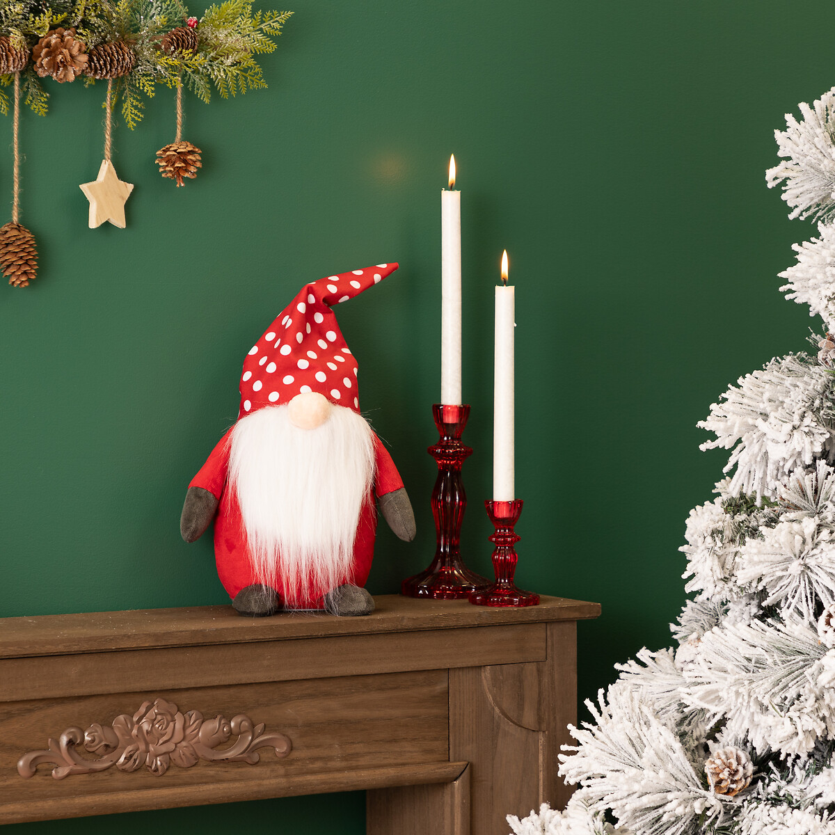 Figura de gnomo com luz - m&uacute;sica - movimento 23x24cm