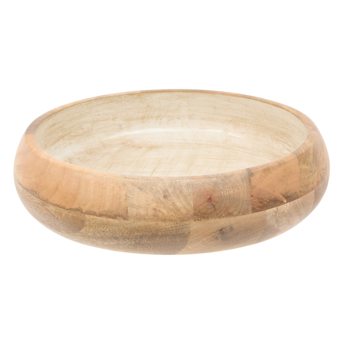 Saladeira AVA branca em madeira mango 31cm