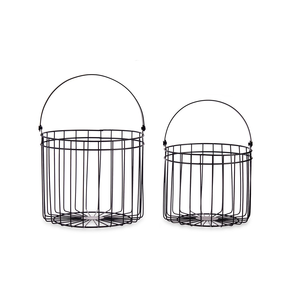 Cesto com pega preto em metal 30cm