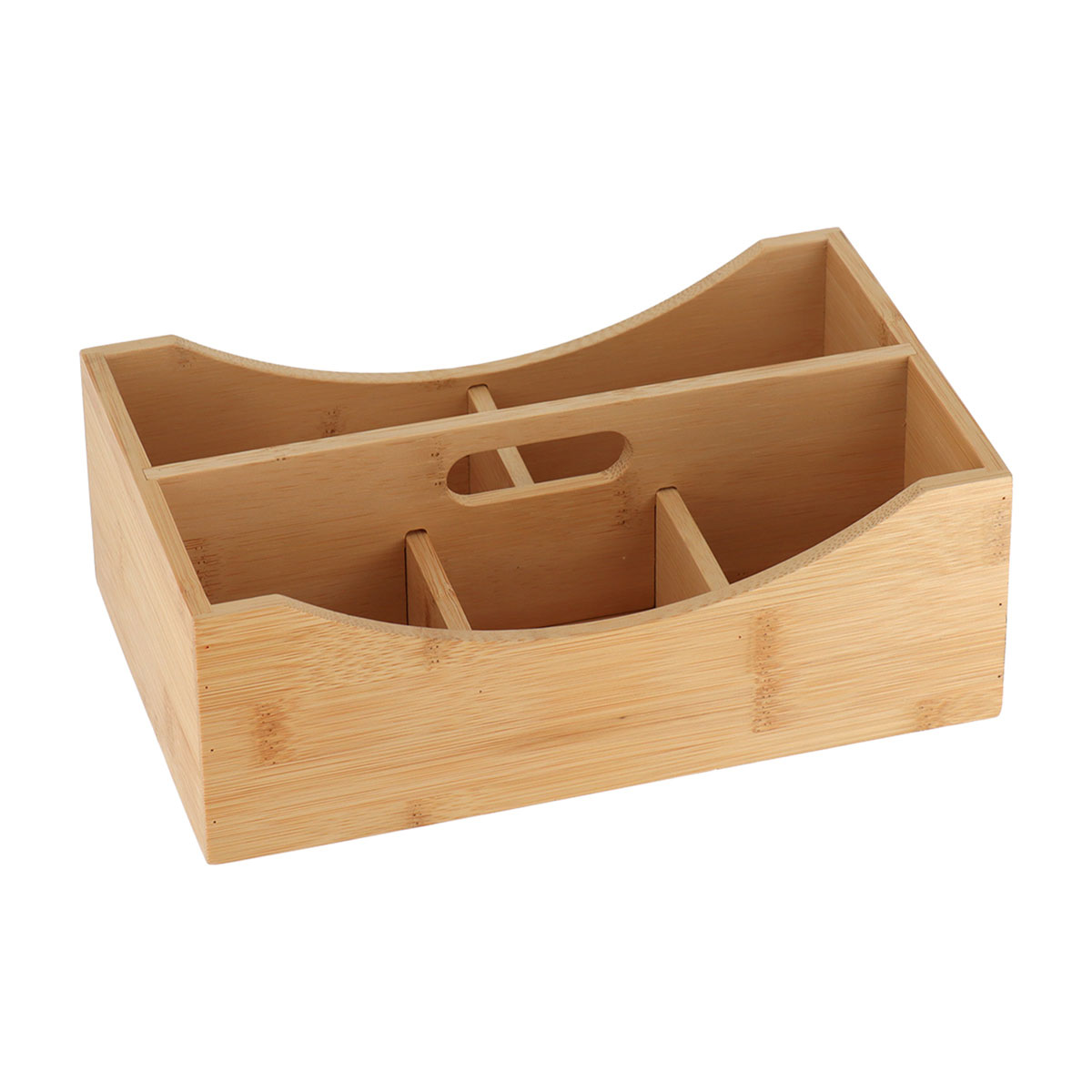 Organizador com 5 compartimentos castanho em bambu