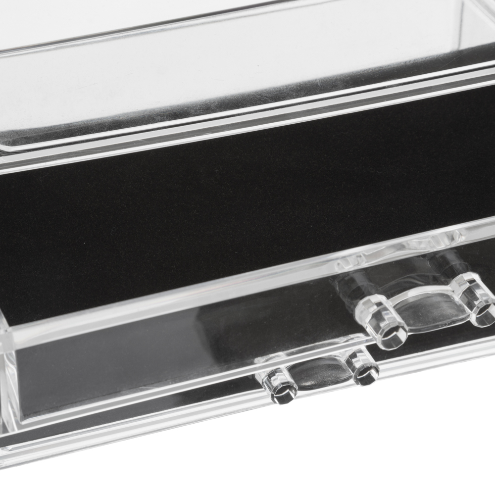 Caixa para bijuteria em acrílico com 3 gavetas