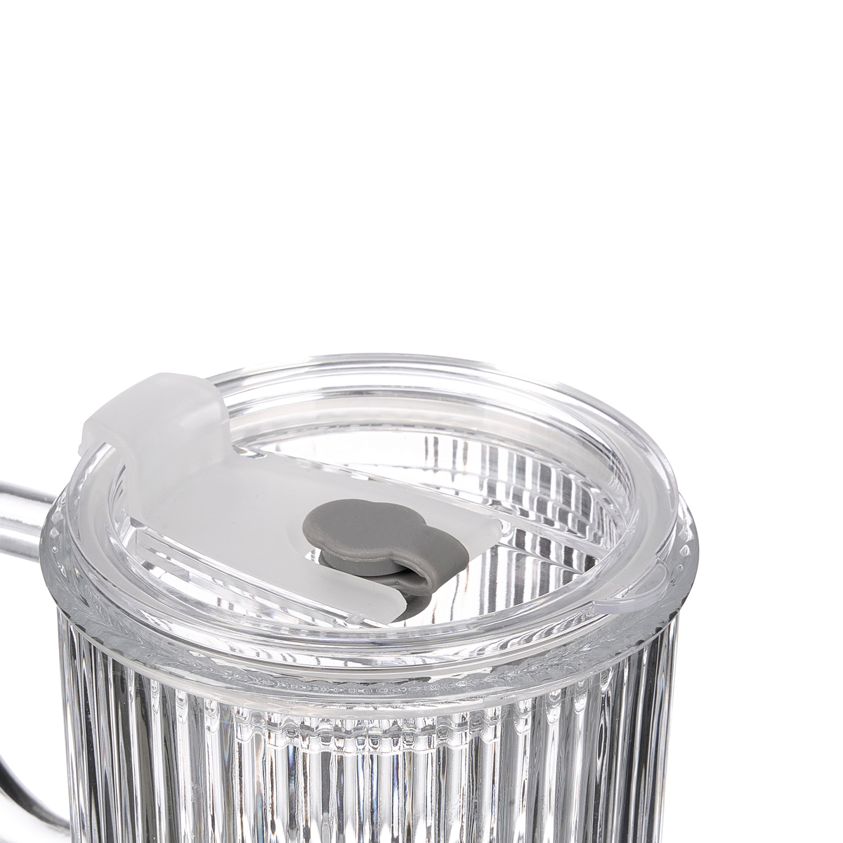 Copo de vidro com tampa e palhinha 430ml