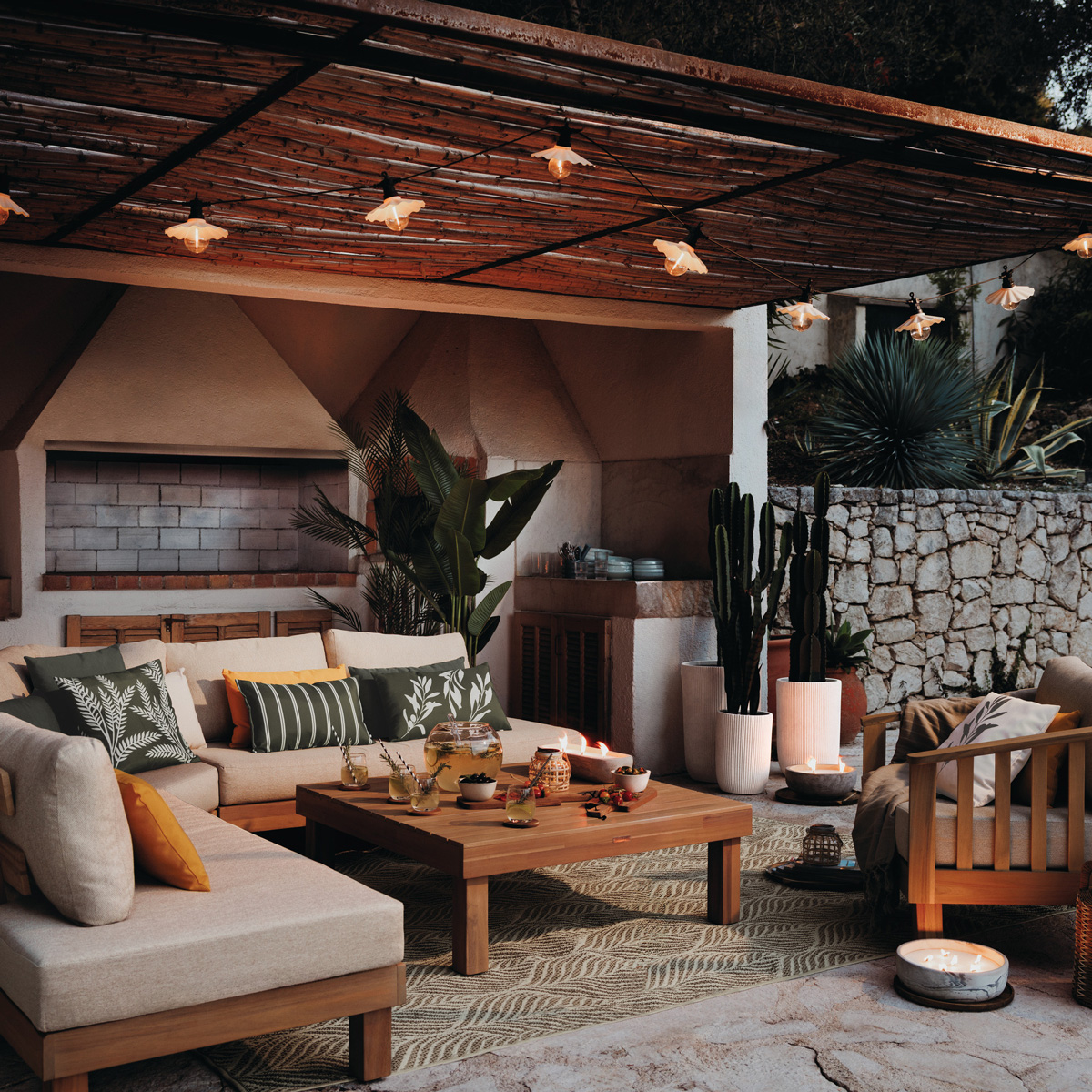 Conjunto de jardim XENIA ac&aacute;cia