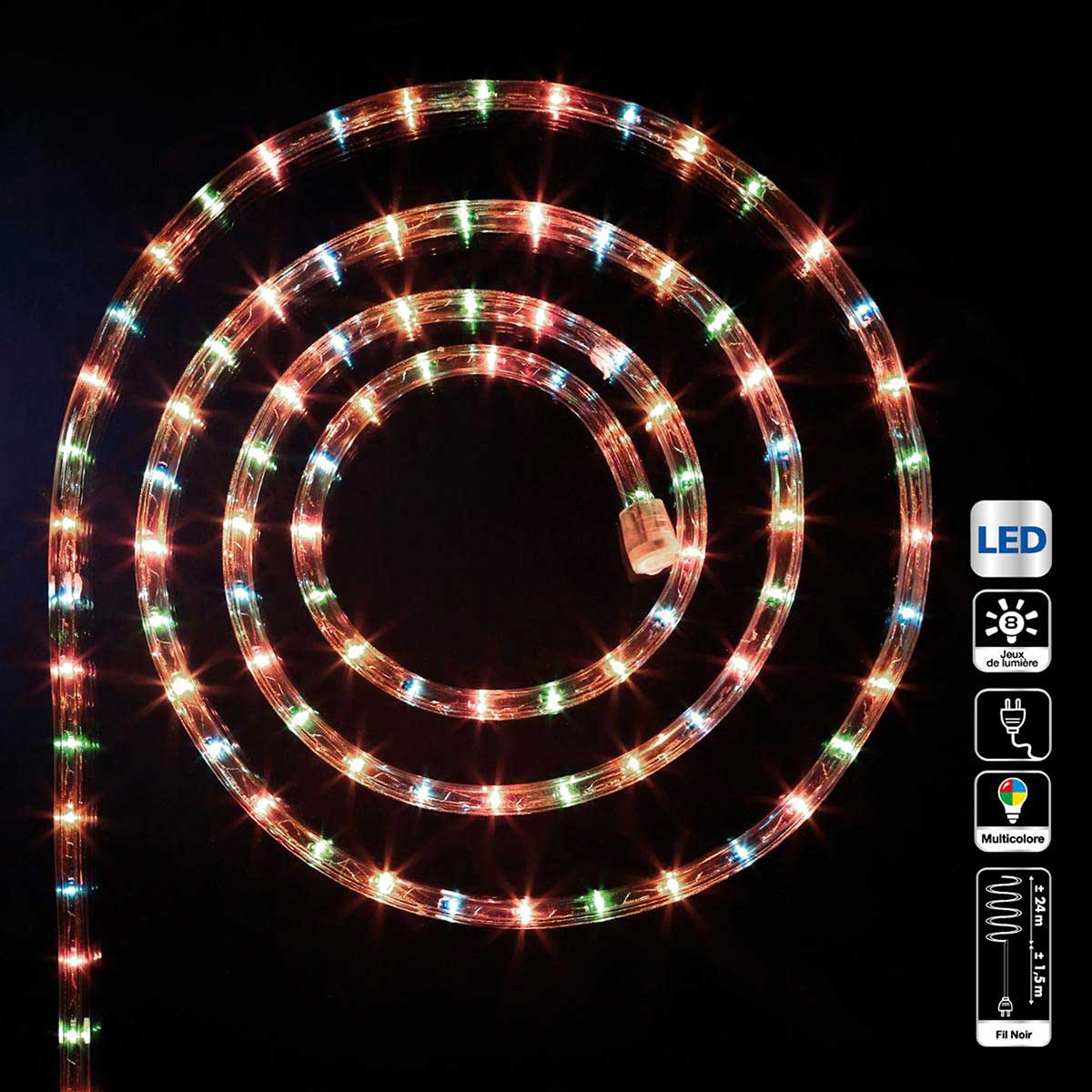 Mangueira luminosa de natal multicolor 432 leds 24m