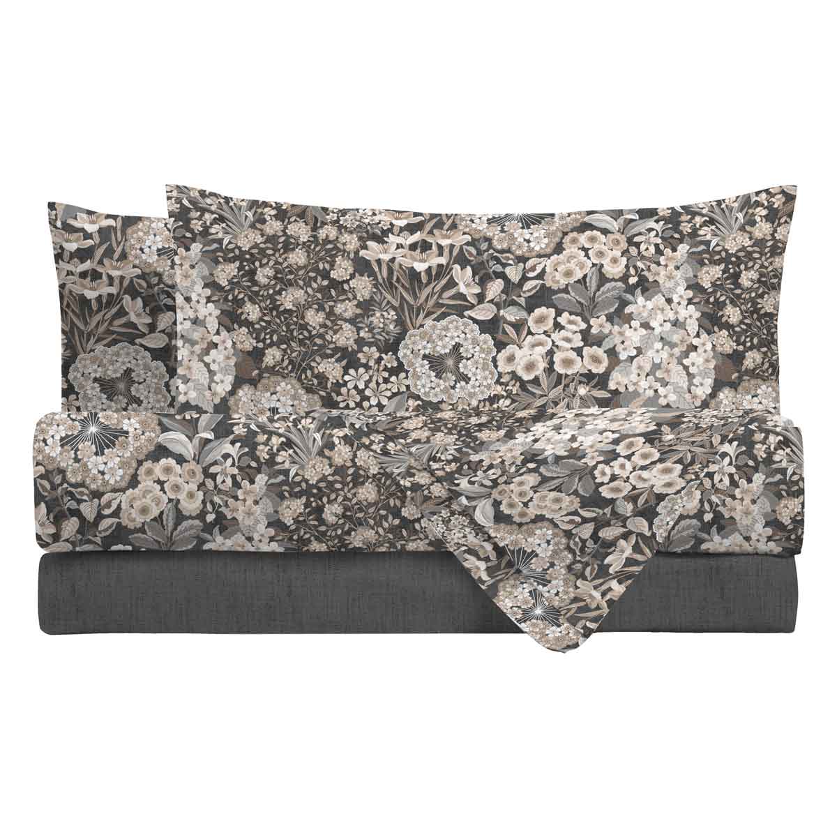 Jogo cama de casal ELISABETH cinza 250x290cm