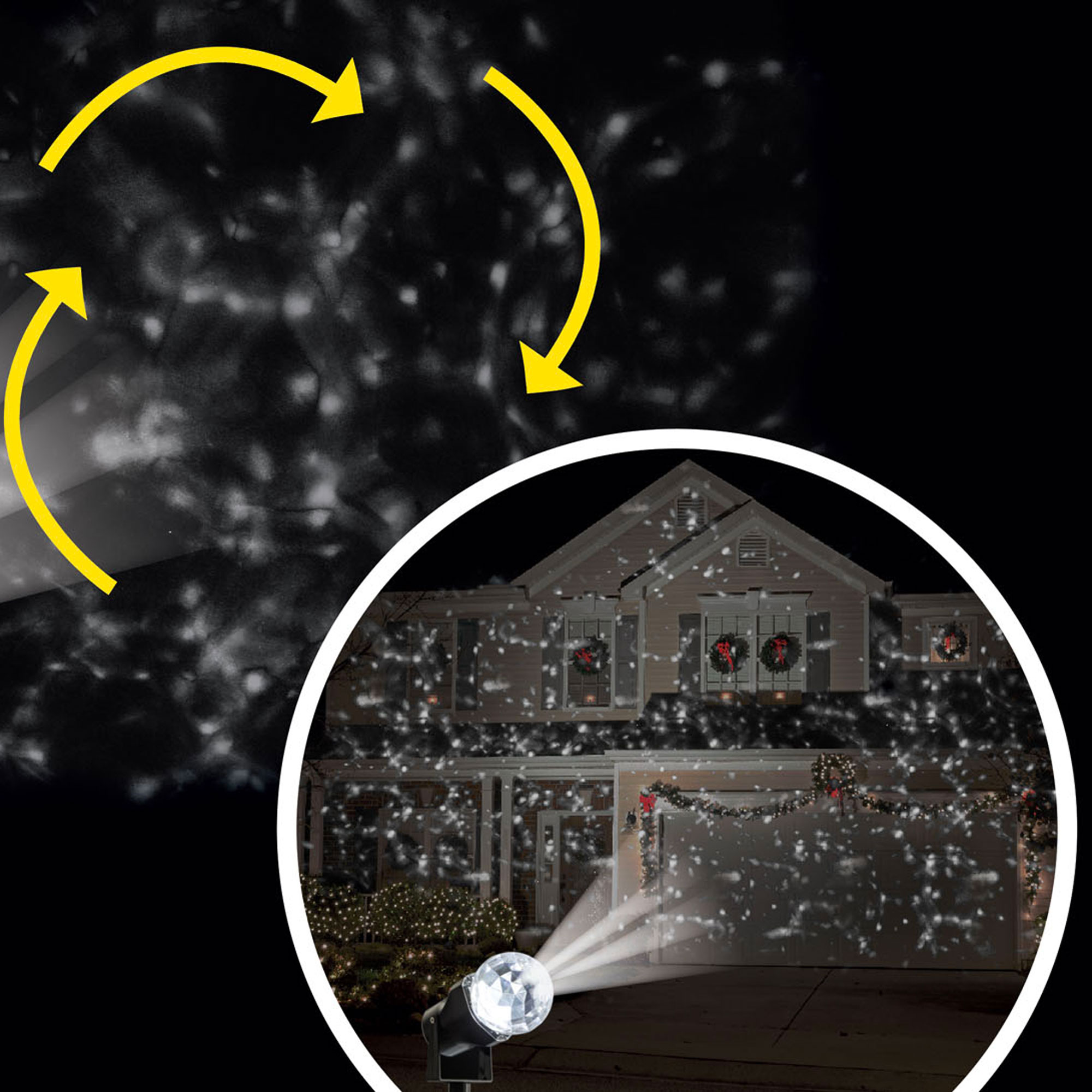 Projetor luminoso com imagem de neve