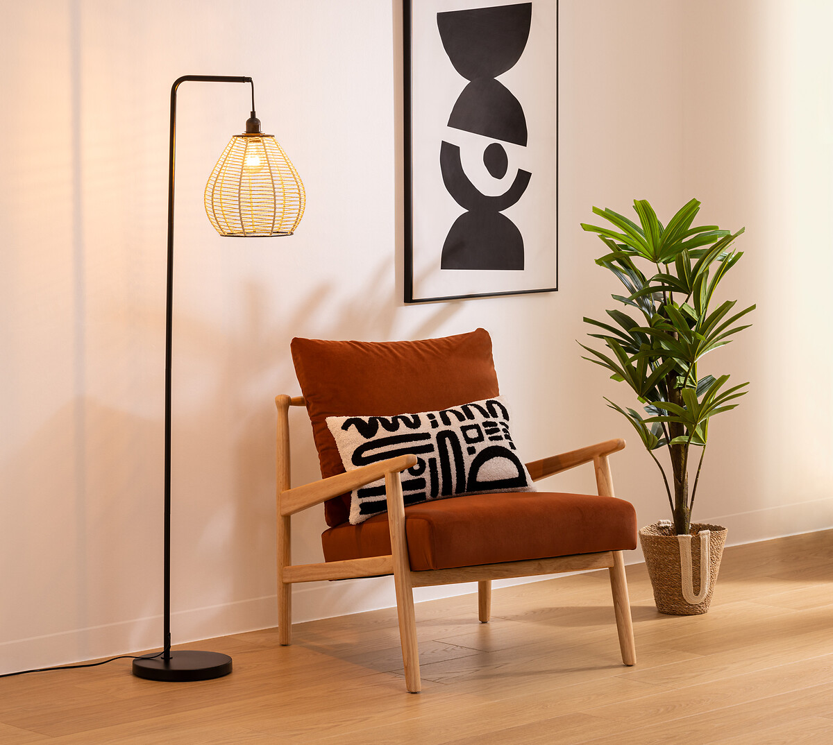 Candeeiro de p&eacute; DELIA preto 149,5cm