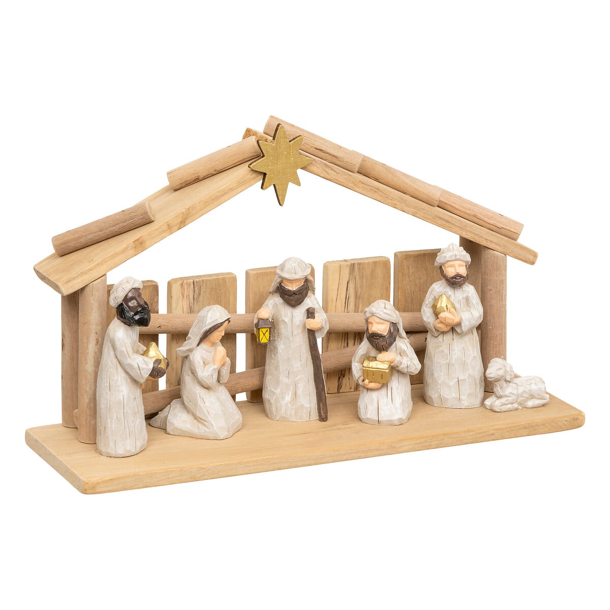Pres&eacute;pio com 7 figuras