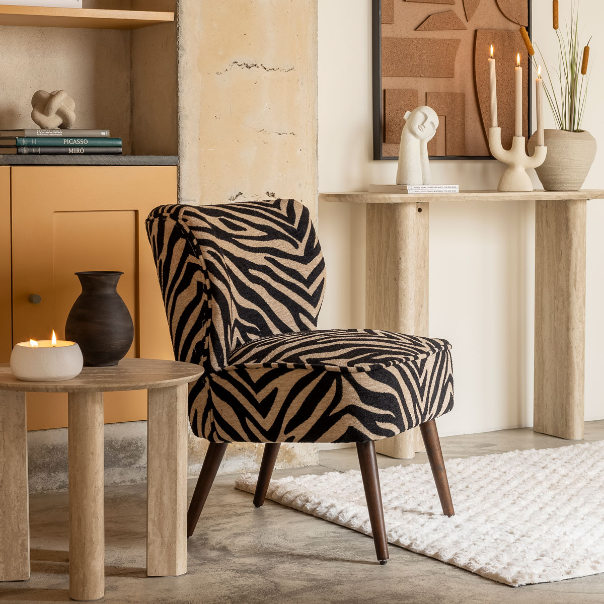 Poltrona padr&atilde;o zebra CHIARA 80cm
