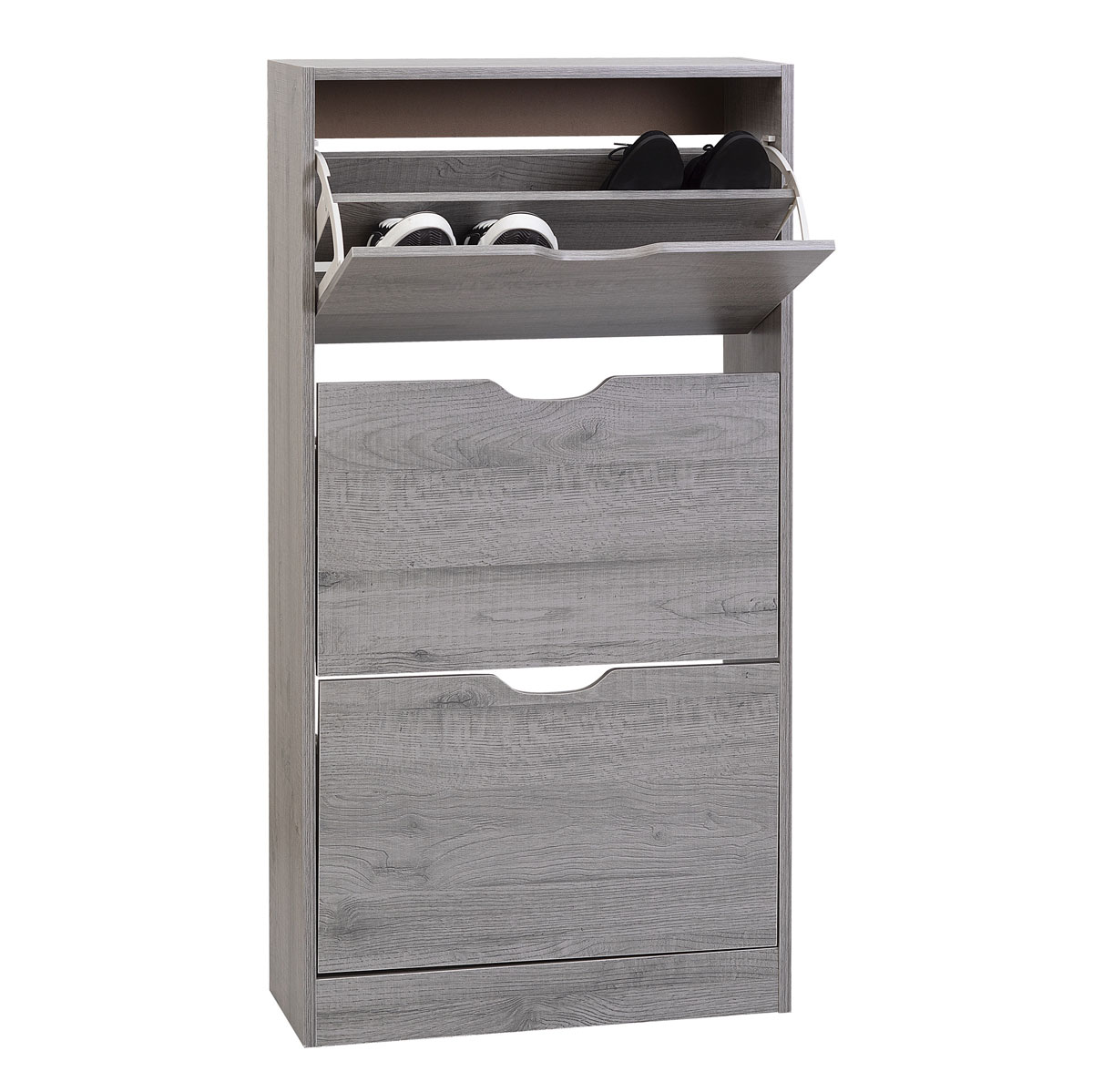 Sapateira em carvalho cinza com 3 gavetas