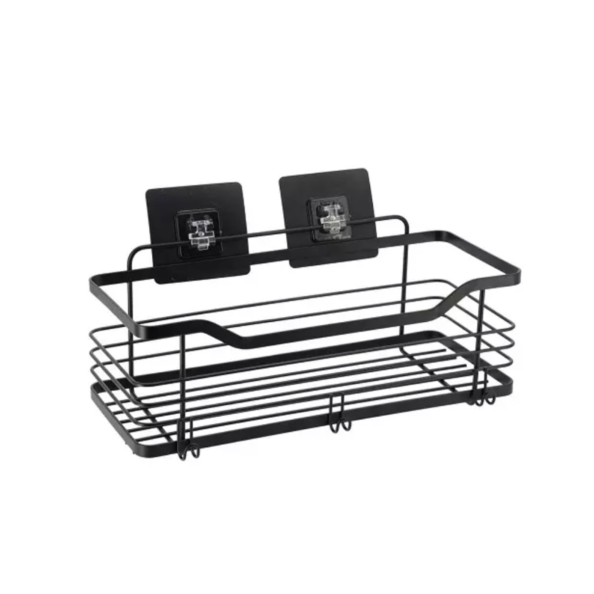 Prateleira wc preto em metal com adesivo